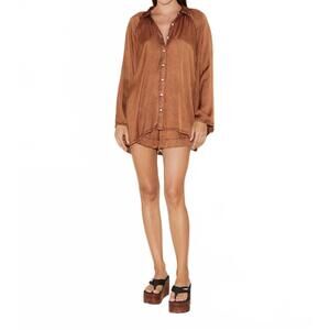 NEW BOTEH luster wide sleeve shirt in rust